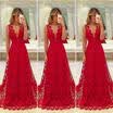 Womens Long Lace Dress Evening Formal Party Prom Wedding Bridesmaid Ball Gown US