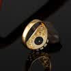 Mens Gold Plated Medusa Onyx Signet Ring Size 89101112Wedding Ring Jewelry