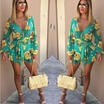 Womens Floral Clubwear Playsuit Bodysuit Party Jumpsuit Romper Chiffon Shorts UK
