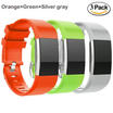 3PCS Breathable Silicone Sport Band For Fitbit Charge 2 HR Watch Strap Wristband
