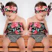 Pretty Kids Baby Girls Floral Off Shoulder TopsHeadband 2Pcs Outfit Set Clothes