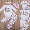 AU Stock Newborn Kids Baby Girls Romper Bodysuit Floral Pants Hat Outfit Clothes