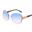 New Arrival Luxury Diamond rimless sunglasses Good Quality women Fashion Oval goggle sun glasses for Travel