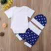 3PCS Kids Baby Toddler Boy Girl Clothing Set T-shirts Romper Short Pants Outfits