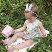 AUSTOCK Newborn Baby Girl Floral Romper Jumpsuit Bodysuit Headband Outfits Set