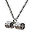 YISHIZHIAI Stainless Steel Barbell Pendant Titanium Steel Dumbbell Necklace 4264