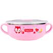 Fisher-Price childrens utensils baby food supplement stainless steel baby ear bowl with lid 350ML pink