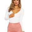 Women Long Sleeve Stretch Bodycon Bodysuit Tops Casual Leotard Plain Shirt 6-14