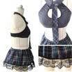 Naughty Womens Lingerie England School Girl Costume Fancy Dress Uniform Outfit
