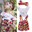 Niños Bebé Suéter Camiseta Floral Pantalones cortos mono trajes Set 0-4t