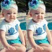 Mermaid Newborn Baby Girls Clothes Short Sleeve Romper Bodysuit Outfit 0-24 M