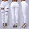 Women Denim Skinny Ripped Pants High Waist Stretch Jeans Long Pencil Trousers AU