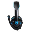 SADES SA-708GT 35mm Gaming Headphone w Mic Noise Cancellation Music Stereo Headset Black-blue Upgraded Version of SA-708 for PS4