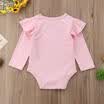Cotton Newborn Baby Girl Infant Solid Ruffles Bodysuit Jumpsuit Clothes Outfit