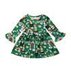 Christmas Girls Dress Four-leaf Clover Print Dress Baby Girl Toddler DressesUK