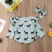 Newborn Baby Girls Ruffles Sleeve Romper Jumpsuit Headband Clothes Outfits Set