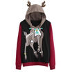Womens Christmas Reindeer Tops Long Sleeve Pullover Casual Party Blouse T-shirt