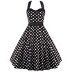 Halter Open Back Polka Dot Cocktail Dress