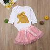 Pretty Kids Baby Girl Cartoon Outfit Clothes Jumpsuit Romper Top Short Dress Set