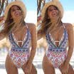 2018 Women One Piece Monokini Push Up Bikini Swimwear Swimsuit Bathing Plus Size