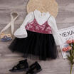 Toddler Baby Girl Outfit T Shirt Tops Braces Skirt Party Wedding Princess Dress