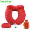Wellhouse Set Of 4 Inflatable U Shape Neck Pillow Detachable Neck Cushion Kit Washable & Portable Travel Pillow