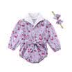 Infant Newborn Baby Girls Flower Long Sleeve Bodysuit Romper Jumpsuit Clothes