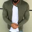 Hombres Invierno Zip up Chaqueta de cuello delgado Tops Manga larga Abrigo informal Prendas de abrigo