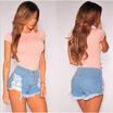 NEW Women Vintage High Waist Ripped Jeans Hole Short Jeans Denim Shorts S M L XL