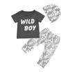 AU Stock Toddler Baby Wild Boy Tops T-shirt Pants Leggings Outfits Clothes Set