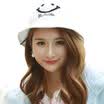 MSEK WMZ160500 lady fisherman hat Harajuku embroidery smiling face English bowl cap white