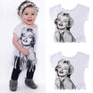 Newborn Kids Baby Girls Marilyn Monroe Top T-shirt Dress Clothes Costume Summer