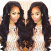 NLW 180 Density Brazilian virgin human hair Body wave Glueless Lace front wigs with baby hair for black women