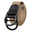 LovingLilies Belt Double Buckle Wild Canvas Neutral Belt Black