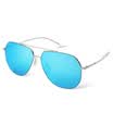 Blue Bluekiki nylon lens sunglasses male color film sunglasses driving mirror sunglasses 5101 silver frame white mercury