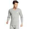 Seven wolves thermal underwear mens cotton autumn clothes mens autumn&winter invisible V-neck bottoming shirt thin section 98986 black 3XL