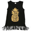 Cute Baby Kids Girls Summer Dress Sleeveless Gold Pineapple Dress Outfit Clothes