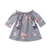 US Princess Kids Baby Girl Dress Flower Party Tutu Dress Off Shoulder Clothes