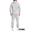 Men Long Sleeve Solid Coverall One Piece Jumpsuits Cotton Pants Trouser RomperUK