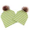 Mom Baby Kid Fall Winter Warm Fox Fur Beanie Solid Cotton Ball Parent-Child Hat