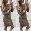 Autumn Spring Women Long Sleeve Lady Bodycon Sexy Slim Fit O-neck Casual Dress