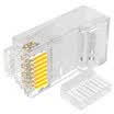 Shanze SAMZHE RL-26100 six types of special purpose crystal head two-piece gold-plated RJ45 crystal head single-row split 8-core 8P8C connector 100 box