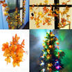 10 LED Fall Leaves String Light Lamp Autumn Leaf Garland Battery Operated Decor