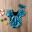 Kid Baby Girls Toddler Swimsuit Swimwear Bathing Suit Bikini Tankini Headband