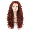 Iwona Synthetic Hair Lace Front Long Curly Burgundy Red Wig