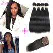 Fairgreat Hair With Closure Brazilian Virgin Hair With Closure Virgin Straight Hair 4Bundles With Closure Good Cheap Weave