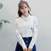 Longyue Women Korean Fashion Fashionable Embroidered Shirt Tunic Blouse LWCC172413 White L