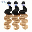 ELees Hair Products 7A Ombre Hair 3 Bundles Ombre Brazilian Hair Body Wave T1B27 Ombre Huamn hair 2 Tone 300GLot Freeshipping