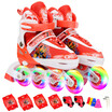 Armor warrior children skates men&women roller skates outdoor toys full flashing roller skates KJ336 red L code