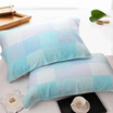 Montagut Towel Home Textiles Pure Cotton Paintless Twist Pillow Pillow One Pair 2 Paste Thicker Efficient Soft&Durable Blue 140g Article 50 80cm